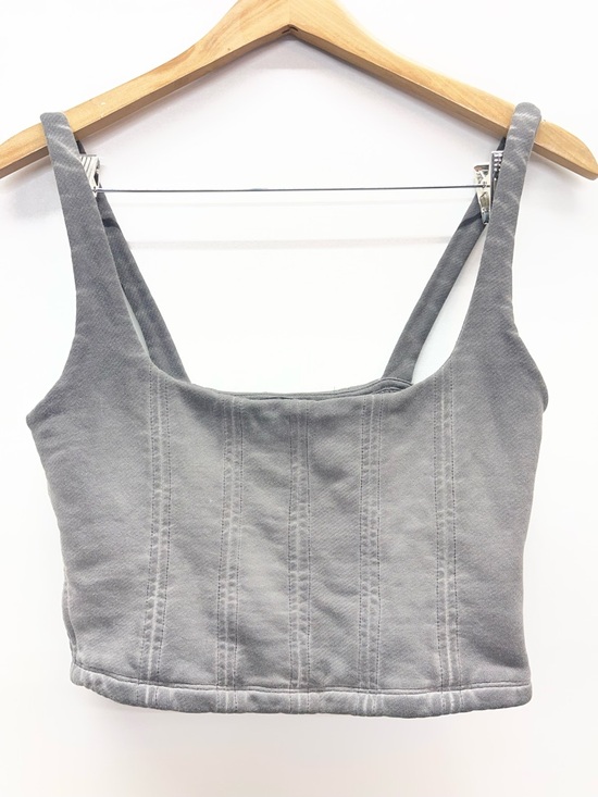 Zara Tops - Zara Gray Square-Neck Cropped Tank